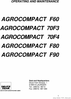 Product picture DEUTZ FAHR AGROCOMPACT 70F3 70F4 F60 F80 F90 USER OWNER MANU