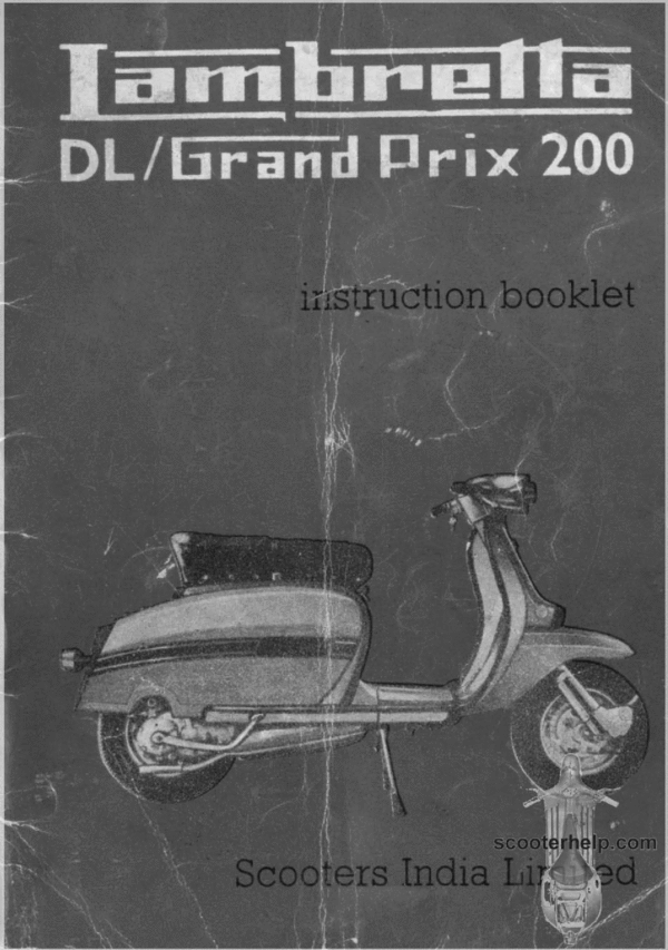 Product picture INDIAN SIL LAMBRETTA DL200 GP200 dl gp 200 grand prix owner manual